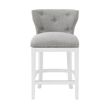 Alaterre Furniture Miranda Swivel Counter Height Bar Stool, White ANMR01FDC
